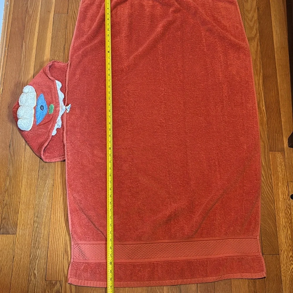 Cyclops / Silly Monster hooded towel in orange, yellow, blue, green, & white